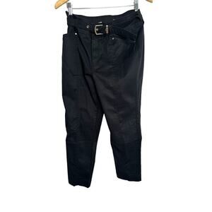 White House Black Market 10 Petite The Slim Ankle Belt Cotton Utility Black Pant
